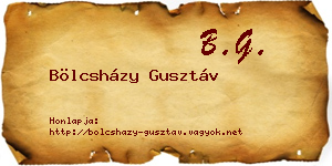 Bölcsházy Gusztáv névjegykártya